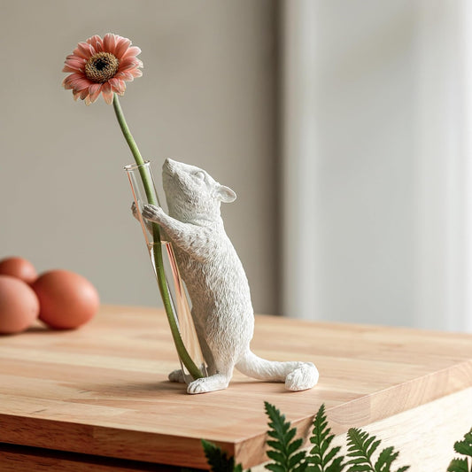 🐿️🌸 Whimsical Chipmunk Vase – Cute Planter Decor 🏡✨